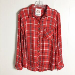 Ash & Ember Red Plaid Shirt Size M Women’s